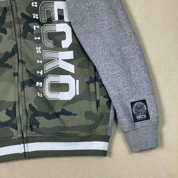 Ecko Unltd Hoodie Jacket Adult Large Gray/Camo Heavyweight Full Zip Mens‎ - Picture 3 of 13